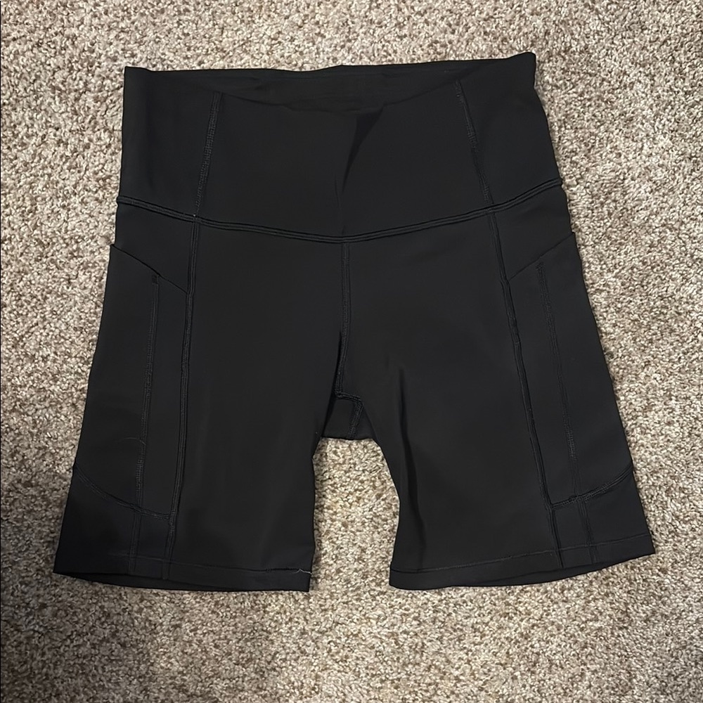Athleta Women's Black High-Waisted Biker Shorts